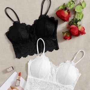 SHEIN Black & White Lace Bralettes (includes 2)